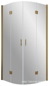 Душевое ограждение , 100*100*1900, профиль бронза стекло прозрачное, БЕЗ поддона ZZ Vegas Glass AFS AFS 100 05 01