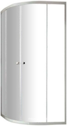 Душевое ограждение 1/4 круга, R500, 900х900хh1900мм, 2 сдвижн.двери, 2 неподв.сегм.,(проф.цв.блест.серебро,стекло прозрач.4/3мм), Huppe Alpha 2 XX