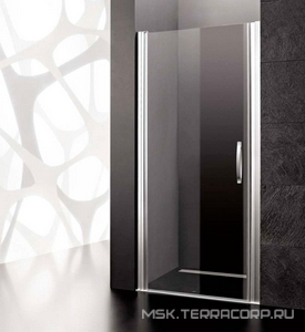 Дверь для душа, в нишу, 900х1900мм, петли слева, (профиль цв. хром, стекло 6мм прозрачное), Fontano ZZ Cezares Modena FONTANO-B-1-90-C-Cr-L