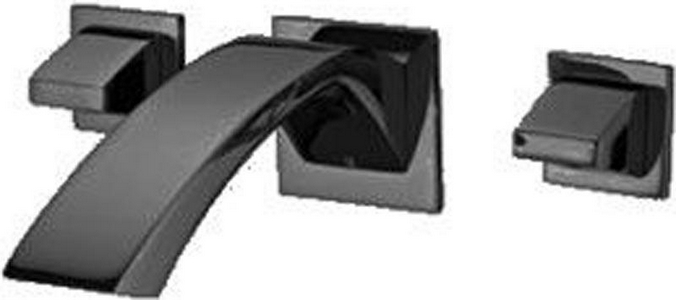 Смеситель для раковины, встраив. в стену, излив 208мм, ручки, внутренняя часть, нажимная пробка д/к в компл., (цв.  мат.),  ZZ 3M Arche 0752 NC