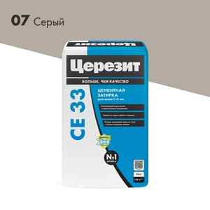 Ceresit CE33/25кг Затирка для швов 1-6 мм внутри и снаружи Серый 07, РФ Церезит CE 33 1073545