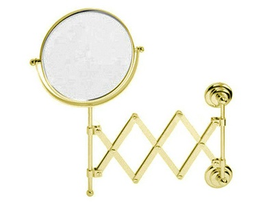 Зеркало косметическое, настенное, выдвижное d25см (золото),  ZZ Gaia Regent AM RE15 OR