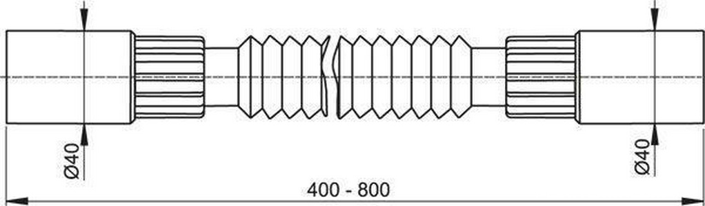 Гофра  А71 40*40, длина 400-800 мм ZZ AlcaPlast Универсал A71 / А710