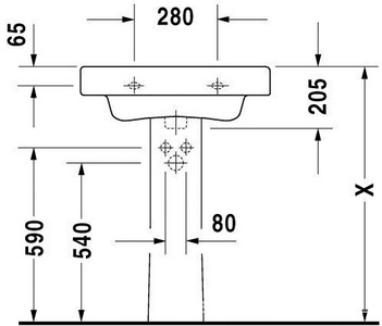 Пьедестал для раковин 60-75 см,  ZZ Duravit Happy D 0863860000