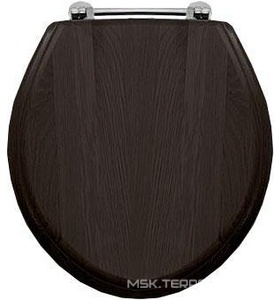 Сиденье для унитаза массив дуба, тёмный, петли (хром), New Etoile/Etoile ZZ Devon & Devon Универсал IBSEWENETCR