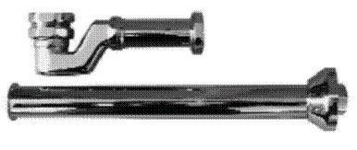 Сифон (гидрозатвор) для ванны, (горизонт. для слива-перелива), с отводом 400хd38мм, (металл, цв.светлое золото), D&D ZZ Devon & Devon Универсал SFD1040S