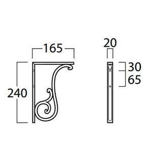 Кронштейны (2шт.) для "Высокого", (латунь цв. белый),  ZZ Simas Lante LAMN