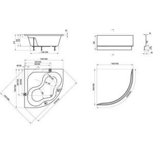 Ванна акриловая GENTIANA 150 x150, цвет  белый ZZ Ravak Gentiana CG01000000