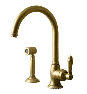 Смеситель для кухни, однорычажный с поворотным изливом и выдвиж. душем, (цв.бронза, ручка El Capitain), Nicolazzi ZZ Nicolazzi Cucina 3456WS BZ 75C