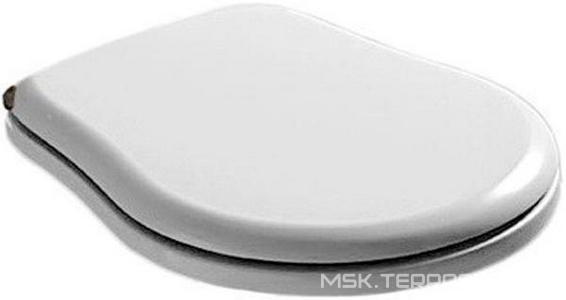 Сиденье для унитаза, c микролифтом, (пластик цв.белый, петли цв.хром),  Kerasan Retro 108801