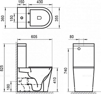 Бачок для напольного унитаза, (механизм смыва, кнопка цв.хром в компл.),  BelBagno Flay-R BB2149T