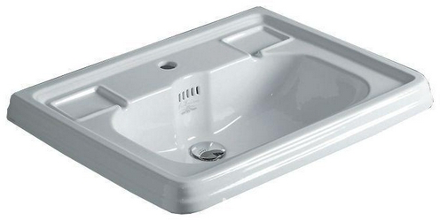 Раковина 680х540мм, 1 отв. д/смес., ,без бортика, установка на пьед. AR 805, БЕЗ креплен. арт. F 89, (цв. белый) Arcade XX