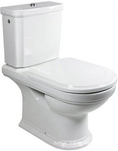 Бачок для унитаза, смыв 3/6л.,подвод воды сбоку справа/слева, сзади, кран/перекр. в компл.,  кнопка хром, (R2 Star white ceramicplus),  KL Villeroy & Boch Hommage 772111R2