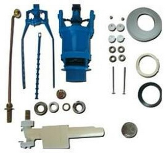 Механизм двойного смыва 3/6л, для "Низкого" бачка унитаза, подключение нижнее и боковое, (кнопка смыва цв.золото), Azzurra ZZ Azzurra Универсал B19002F/40oro