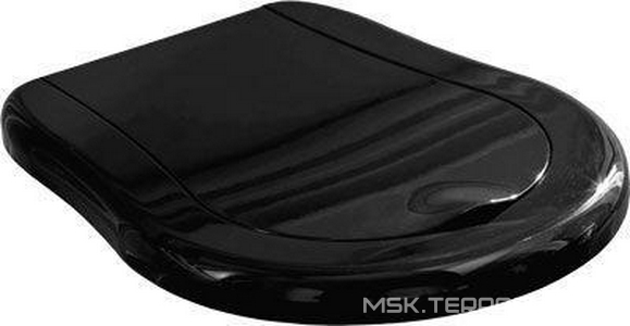 Сиденье для унитаза, c микролифтом, (пластик цв.черный глянец, петли цв.хром),  ZZ Kerasan Retro 108804