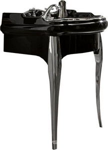 Основа на метал. ножках для раковины 73см, арт.1047 01, (основа цв.чёрный лак, ножки цв.хром),  ZZ Kerasan Retro 7362К2