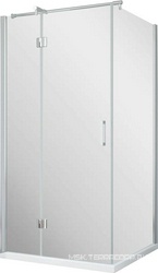 Душевое ограждение 1000x800x1995 мм, ЛЕВАЯ, профиль глянцевый хром, стекло "crystalvision" ZZ