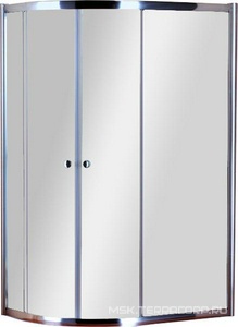 Душевой уголок 1200х800хh1850мм, ассиметричный, R550мм, левый/правый, 2 сдвижные двери, вход 555мм, (стекло прозр. 5мм, фурнит. цв.хром),  ZZ Cezares Pratico PRATICO-RH-2-120/80-C-Cr