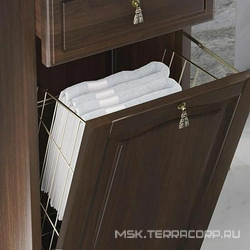 Пенал  напольный 404*1988*380мм, правый, с бел. корзиной, цвет Нагал(орех) ZZ Opadiris Риспекто Z0000000596