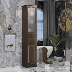 Пенал  напольный 404*1988*380мм, правый, с бел. корзиной, цвет Нагал(орех) ZZ Opadiris Риспекто Z0000000596