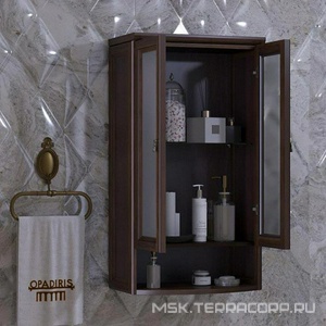 Шкафчик подвесной "" 600*982*165мм, двухстворчетый,  цв.нагал (орех антик.) ZZ Opadiris Клио Z0000003404