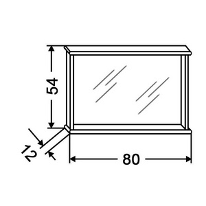 Зеркало 80х12хh54см, с полкой и LED подсветкой (цв. чёрный), Paola ZZ Eban Selena FCRMN080-N