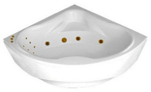 Ванна 150х150хh58,5(49)см, гидромас., аэромас., слив/перелив и панель в компл., (ВСЯ ФУРНИТУРА ЦВ. ЗОЛОТО),  ZZ Thermolux Galateya Galateya гм,ам,сифон (ЦВ.ЗОЛОТО)