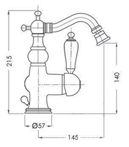 Смеситель для биде, с д/к, (цв. золото),  ZZ Gaia Phoenix RN 3323 ORO