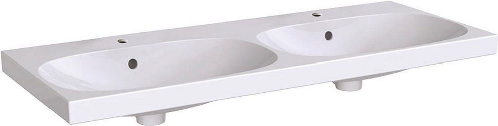 Раковина 120х48см, двойная, для установки на тумбу, с 2 отв. д/смесит., с переливом, Acanto ZZ