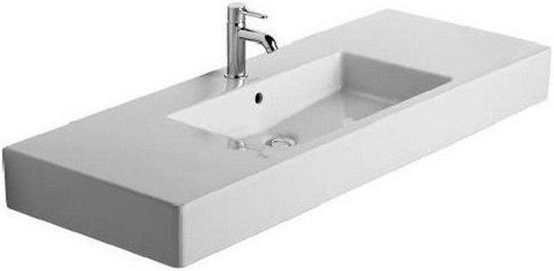 Раковина 125х49хh13см, с 1 отв. для смесителя, без крепл.,  ZZ Duravit Vero 329120000