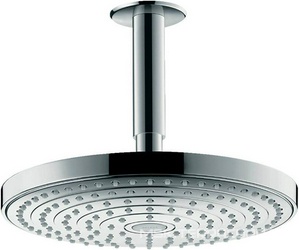 Верхний душ, лейка d240мм, c потолочным кронштейном 100мм, 2 типа струи Rain и RainAir, (цв. белый/хром), Raindance Select S ZZ