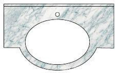 Столешница 115х61хh7см, 1 отв. д/смесит., (мрамор цв. Marmo Carrara),  ZZ Cezares Moro MO04.M1 Marmo Carrara 1 fori
