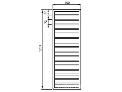 Полотенцесушитель 450хh1261мм,на ГВС/сист.отопл.,до 13,5bar,G1/2,(креплен, кран Маевск., заглушка в компл.),БЕЗ кранов перекрыт,(нерж сталь)  ZZ Zehnder Subway SUBI-130-045