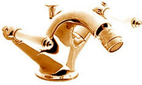 Смеситель для биде, с д/к (цв. бронза, ручки цв. белый),  XX 3M Fantastica 4224 UU (White levers)