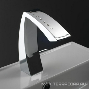 Смеситель для раковины, нажимная пробка д/к в компл., (цв. хром),  Swarovski ZZ 3M Arche 2910 CC