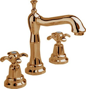 Смеситель для раковины на 3 отв. с д/к (золото),  ZZ 3M Nuova retro 4117 DD