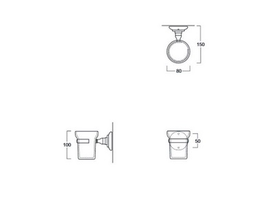 Стакан настенный (цв. золото / керамика)  ZZ Simas Victoria 260203 oro