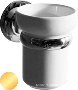 Стакан настенный (цв. золото / керамика)  ZZ Simas Victoria 260203 oro