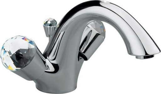 Смеситель для раковины на 1 отв., с д/к, (цв.хром/ручки с кристалами Swarovski),  ZZ Nicolazzi Cristallo 2032 CR