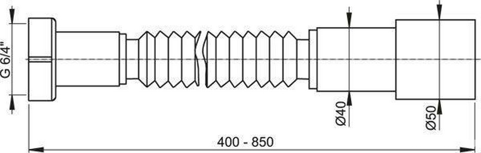 Гофра на сифон А77  6/4 "/ 50/40, длина 400-800 мм AlcaPlast Универсал A770/A77