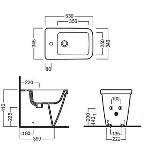 Биде напольное 34,5х53см, c 1 отв.д/смесит., без крепл. арт.Y0IQ, Erika pro Q ZZ Hatria Erika Pro Q YXHU01