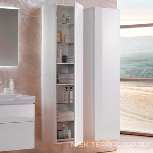 Шкаф пенал подвесн. 400хh1700х351мм, правый/левый, 2+4 полки, крепёж в комп., (цв. белый глянец),  ZZ Geberit Xeno2 500.503.01.1