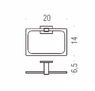 Полотенцедержатель-квадрат 20х14 см, хром,  Colombo Look B1631.000