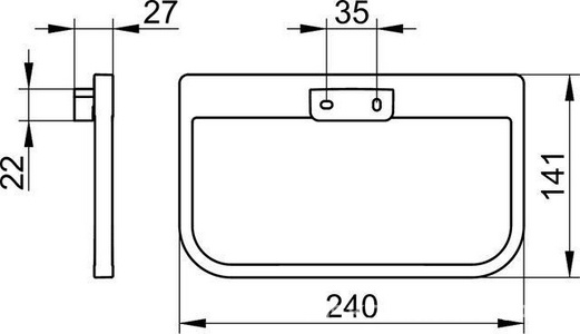 Полотенцедержатель-кольцо 240х141мм, (цв. хром),  Keuco Moll 12721 010000