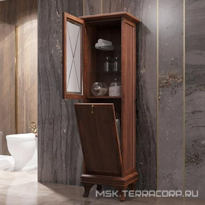 Пенал  напольный 443*1670*360 мм, петли слева, с бельевой корзиной, цвет светлый орех ZZ Opadiris Борджи Z0000003753