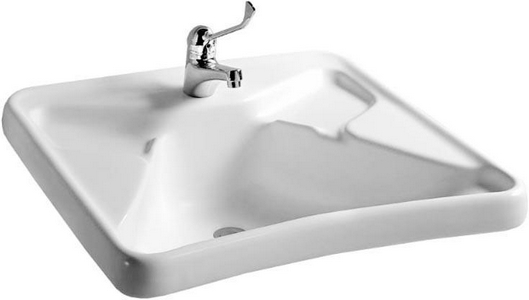 Раковина 68х60см эргономичная подвесная с 1 отв. д/смес. (без креплений)  ZZ Hatria Autonomy Y0BV01