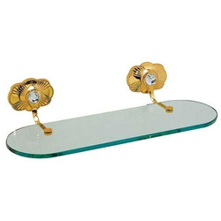 Полочка стеклянная 50х23хh10см, крепления в компл., (цв. золото) Margherita Z XXZ
