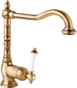 Смеситель для кухни, (цв.бронза, ручка цв.белый),  ZZ Cezares Margot MARGOT-LLM2-02-Bi