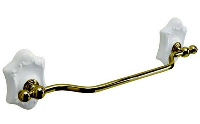 Полотенцедержатель h12х45х6см, (цв. золото, керамика белая) Londra Z XXZ