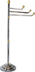 Полотенцедержатель напольный, свободностоящий, тройной, h106х41хd23см (хром/золото)  ZZ Pomd'or Windsor 26.12.01.003